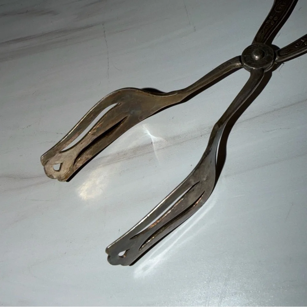 Antique Brass Tea Pastry Tongs from Sweden
